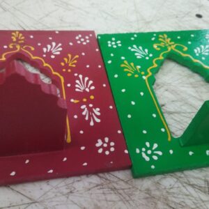 Red And Green Wooden Wall Hanging Jharokha Pack Of 2