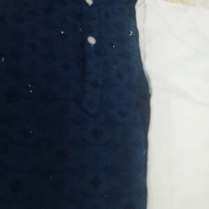 Peacock Colour Kurta With White Pajama Size 40 For Men