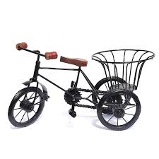 Decorative Miniature Tricycle With A Basket