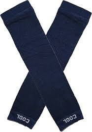 Cotson Cotton Arm Sleeves For Men Women Sports Bike Riding Navy Pack Of 1 Pair