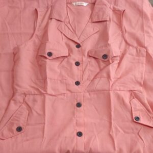 Women Dress Without Sleeves Colour Pink Size L