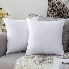 White Color Filler Sofa Cushion Pillow Set Of 2