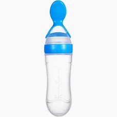 Baby Bottle With Spoon Sky Colour
