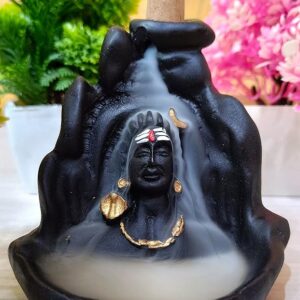 Adiyogi Smoke Fountain Incense Showpiece Polyresin Smoke Fountain 10 Scented Cone Incenses