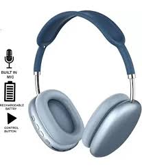 P9 Blue Wireless Over Head Headphones