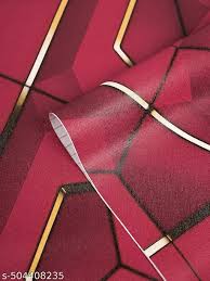 Wow Interiors Red And Gold 3D Self Adhesive Wallpaper For Living Room Wallpaper 200 45Cm9Sqft