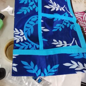 Fridge Top Cover And 3 Mats Blue Colour Printed