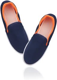 Blue And Orange Colour Walking Shoes For Men Size 8