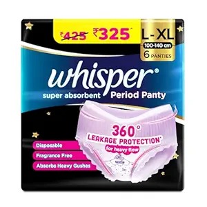 Whisper Super Absorbent Period Panty 6 L To Xl Pants