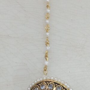 Artificial Traditional Rajasthani Crystals Borla Maang Tikka