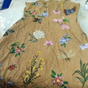 Women Grey Printed Colour Cut Sleeve Frock Dress Size M