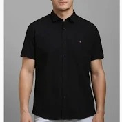 Louis Philippe Black Colour Half Sleeve Mens Shirt Size 42