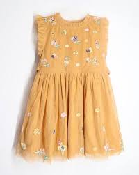 Cherry Crumble Orange Colour Designer Kids Girl Net Frock Size 14Y