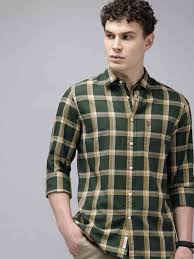 U S Polo Assn Mens Green Color Checked Shirt Size M