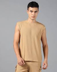 Shein Khaki Color Men Sleeveless T Shirt Size L