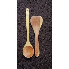 Bros Moon Durable N Bio Friendly Mango Wood Cooking Utensil Set Nonstick Kitchen Tool Wooden Cooking Spoons And Spatulas 2Pc