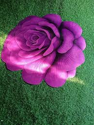 Elegant 3D Rose Floor Mat Antislip Water Absorbent Rug For Home Decor Maroon Red