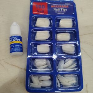 100 Pcs White Nail Extension Tips With Nail Glue