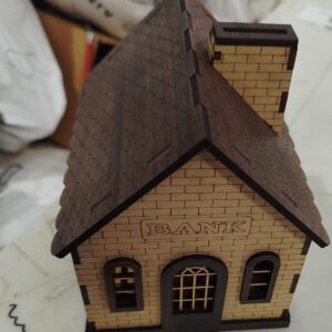Miniature Wooden Bank House Money Box