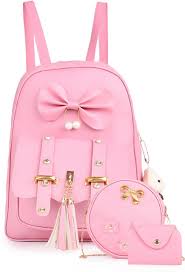 Pink Solid Hercraft Backpack For Women