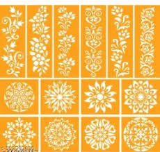 8 Mix New Bridal Mehndi Stencils Stickers Reusable Stencils