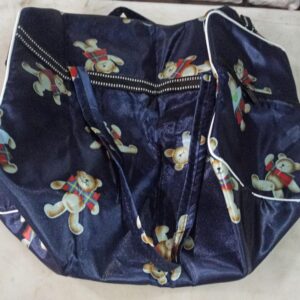 Blue Color Logo Print Large Duffle Bag