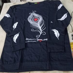 Black Colour Printed T Shirt For Men Size M