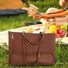 Womens Insulated Lunch Tote Large Capacity Brown