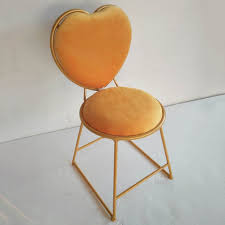 Heart Shaped Vanity Chair Golden Colour