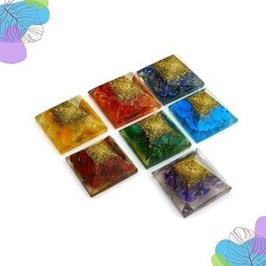 7 Chakra Pyramid Set Orgonite Pyramid For Reiki Healing