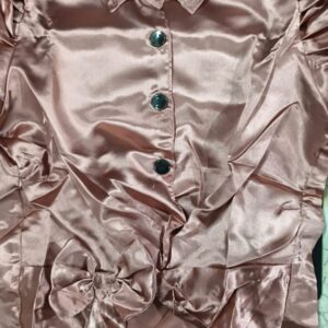 Women Orange Silk Fancy Top Size S