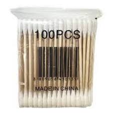 Plastic Paper Wooden Stick Cotton Buds Cotton Swabs 100Pcs