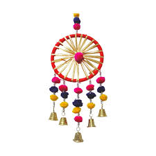 Saw Cart Colorful Ring Wall Door Woollen Stuffed Rajasthani Traditional Hanging