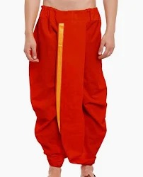 Men Readymade Red Color Dhoti Size Xl