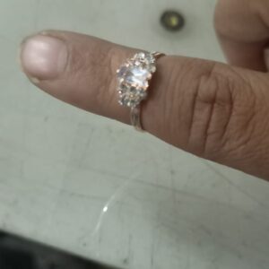 Women White Color Alloy Diamond Rings