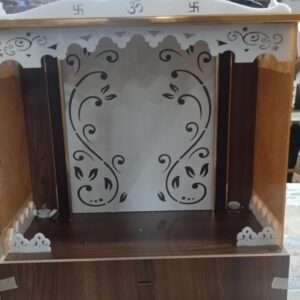 Beautiful Wooden Temple With Clear Acrylic Door 21 Cm