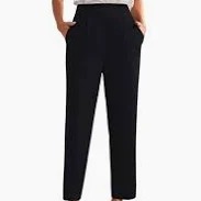 Women Black Colour Slim Fit Formal Black Pant Size M
