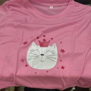 Women Pink Colour Printed Short T Shirt Size M