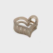 Grey Colour Heart Shape Hair Clip