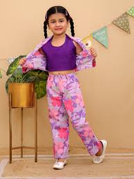 Aj Dezines Baby Girls Casual Top Pant Purple Colour Size 3 To 4 Y