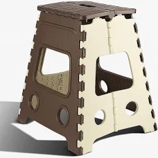 Pulgos 18 Inch Super Strong Folding Step Stool Brown Colour