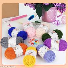 Soft Acrylic Yarn 6 Pcs Crochet Yarn Yarn Ball Crochet Hand Knitting Weaving Diy Craft Multicolour