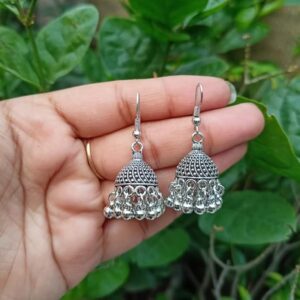 Women Oxidised Earrings Silver