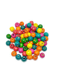 8 Mm Multi Color Wooden Beads Round Shape Pearl Jewellery Making 100Pcs