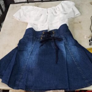 Beautiful Df Denim Midi Dress For Girls And Women Size S