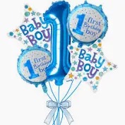 1St Birthday Balloons For Boys Set Of 5 Pcs First Birthday Decoration Baby Boy