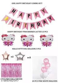 3 Kitty Birthday Combo Balloons Decoration