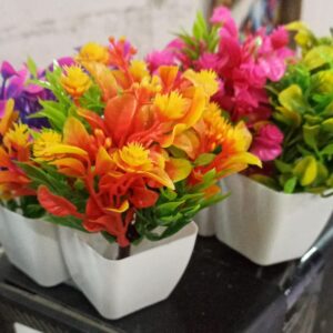 Multicolour Mini Artificial Plant For Home Decor Pack Of 4