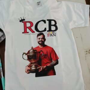 White T Shirt For Boy Rcb Printed Size 28