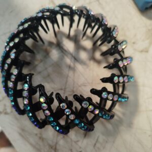 Women Bird Nest Hair Clips Holder Plastic Ponytail Holder Bun Clip Black And Blue